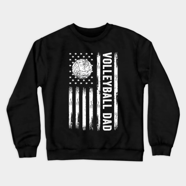 USA Flag Volleyball Dad Volleyball Game Day Vibe Crewneck Sweatshirt by everetto